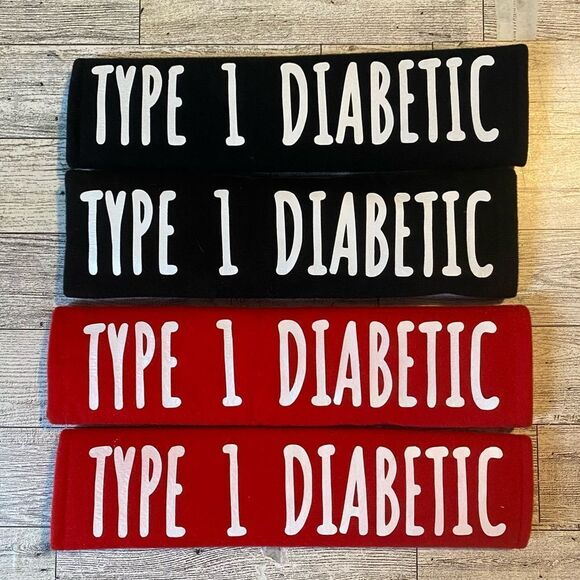 Custom, Medical Alert, Red & Black, Seat Beat Strap Cover, 2Pack, NEW - Picture 3 of 13